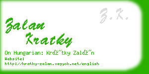 zalan kratky business card